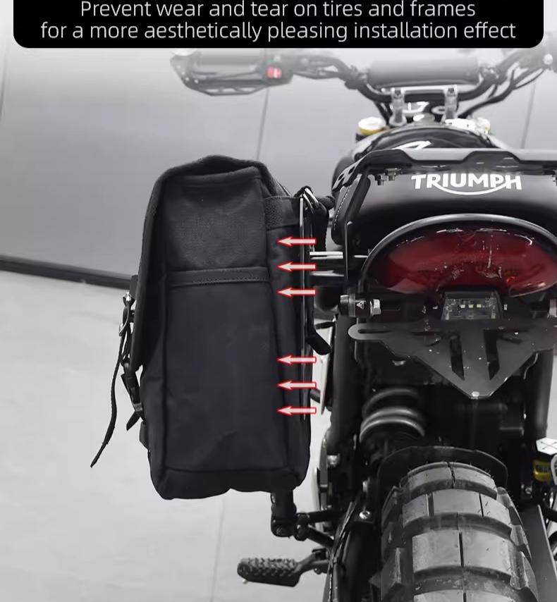 スクランブラー 400X サイドラック 左側セット 右側装着 サイドバッグサポート 荷物ラック バイクラック 取付ブラケット サイドタイヤ擦れ防止ラック 取寄せの画像