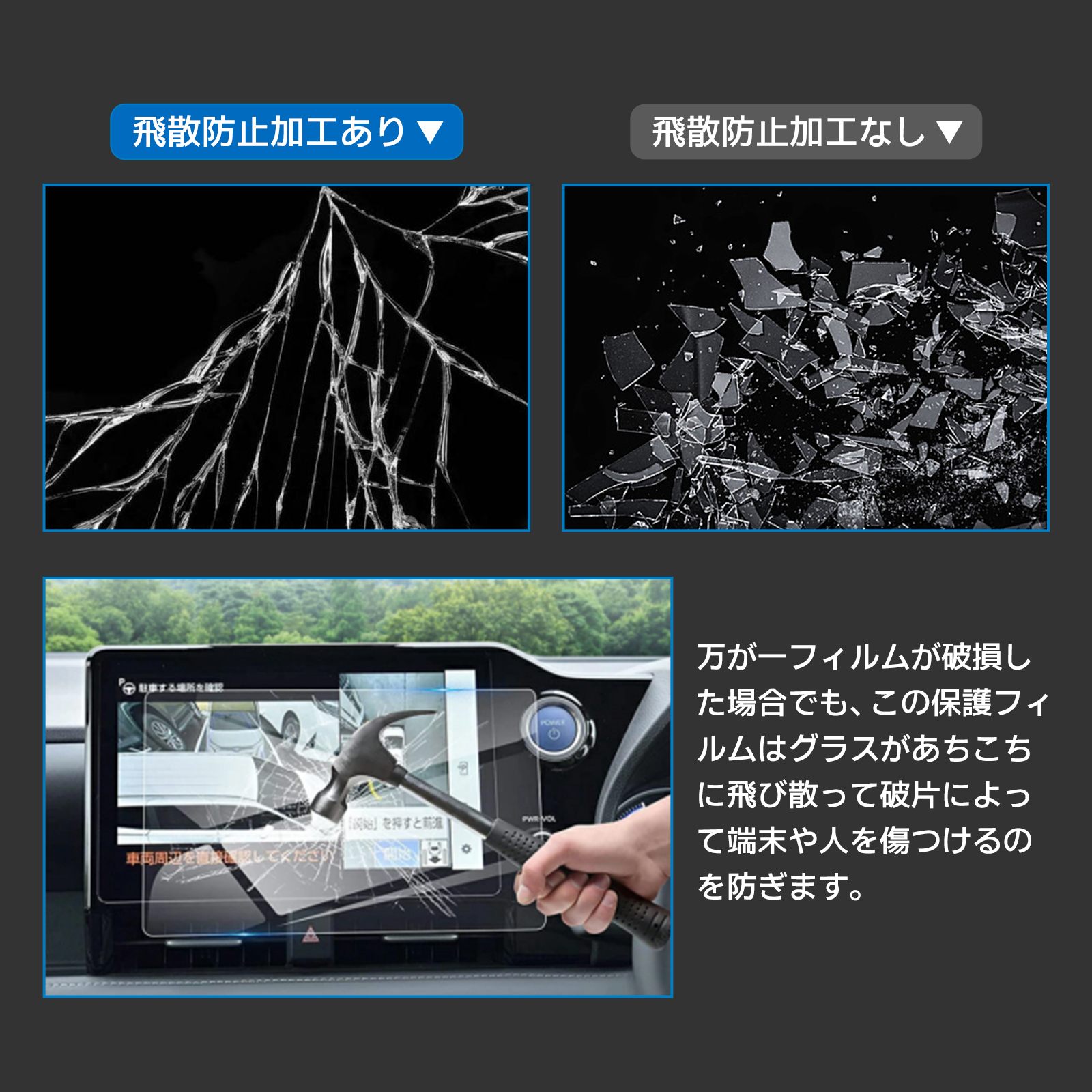 ハリアー 80系 カーナビ 保護フィルム 12.3インチ 強化ガラス 高透過率 指紋防止 液晶 保護 強化 飛散防止 汚れ 防汚  マルチオペレーションタッチ｜nextstageyh2｜08