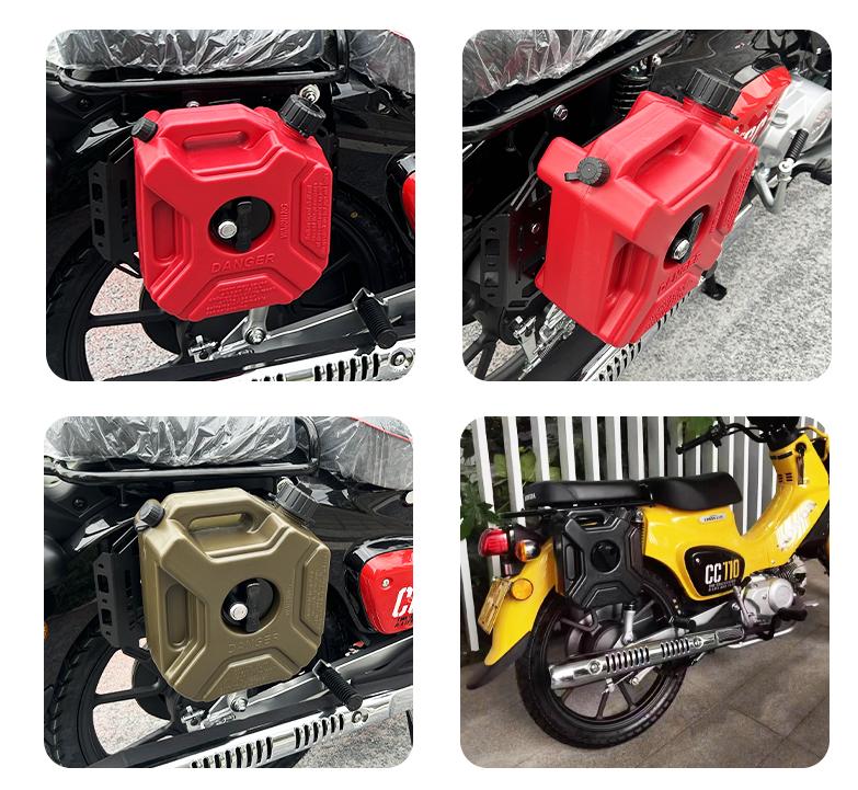 クロスカブ CC110 サイドラック サイドバッグサポート 燃料タンク 水タンク ガソリンタンク セット 鍵付き 盗難防止 パーツ カスタム 3L 5L 取寄せの画像