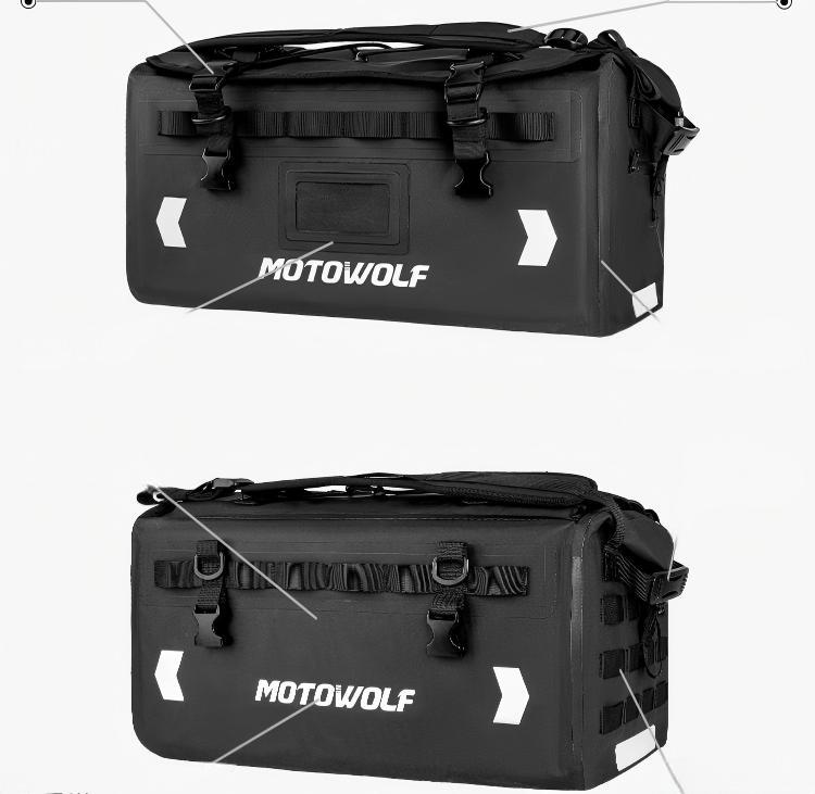 クロスカブ シートバッグ オートバイ用 リアバッグ 37L ヘルメット