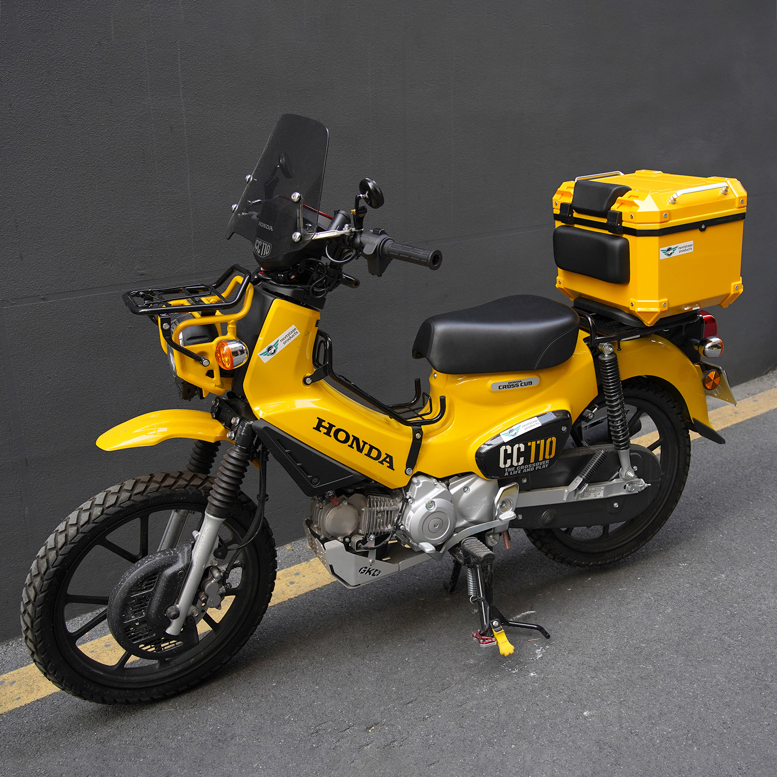 45L 大容量 リアボックス バイク用 スーパーカブ クロスカブ 7色 防水 耐衝撃 トップケース リアケース バイクキャリー 着脱可能 鍵付 汎用