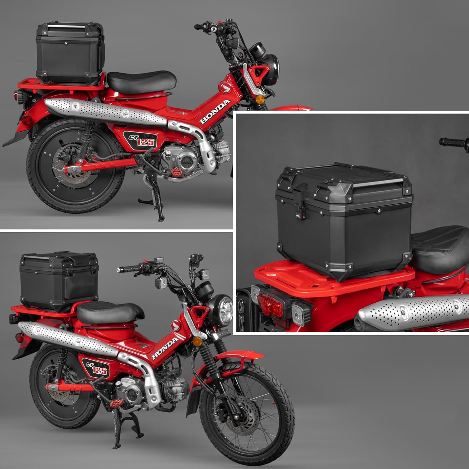 クロスカブ バイク リアボックス 45L ブラック ダイヤルロック トップ 