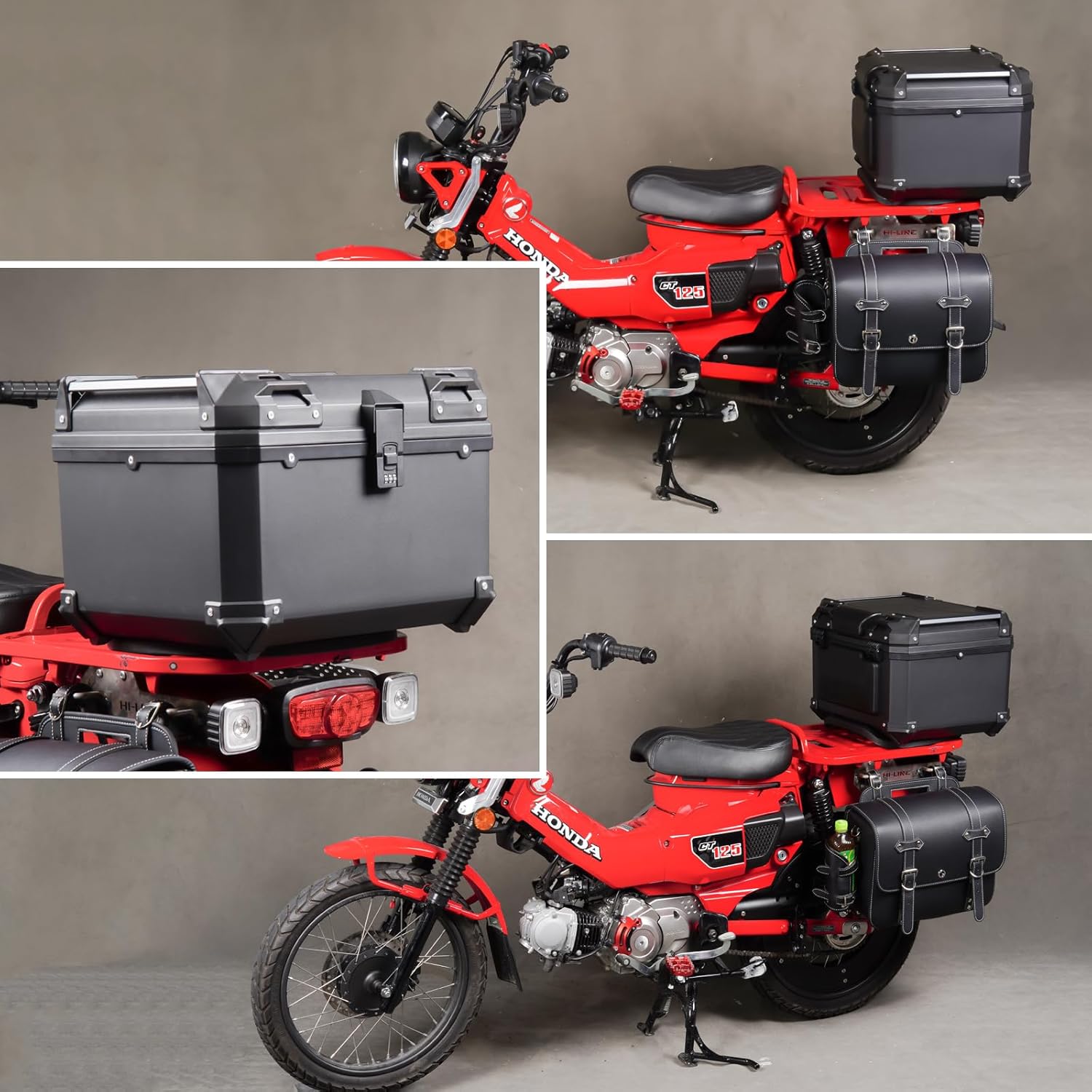 クロスカブ バイク リアボックス 57L ブラック ダイヤルロック トップ