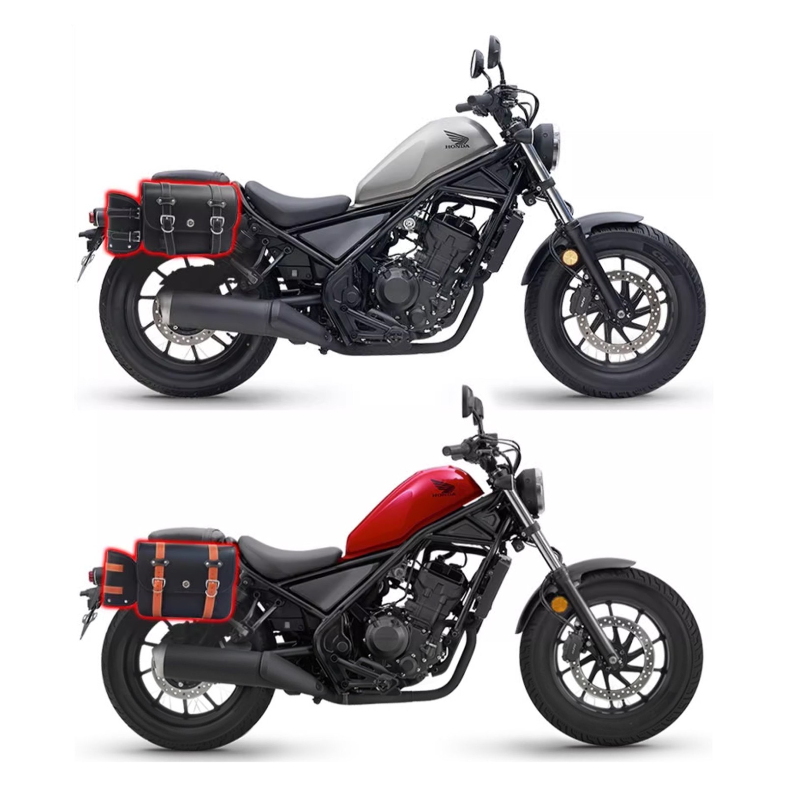 クロスカブ ホンダ レブル 250 500 サイドバック カスタム 革 ブラック