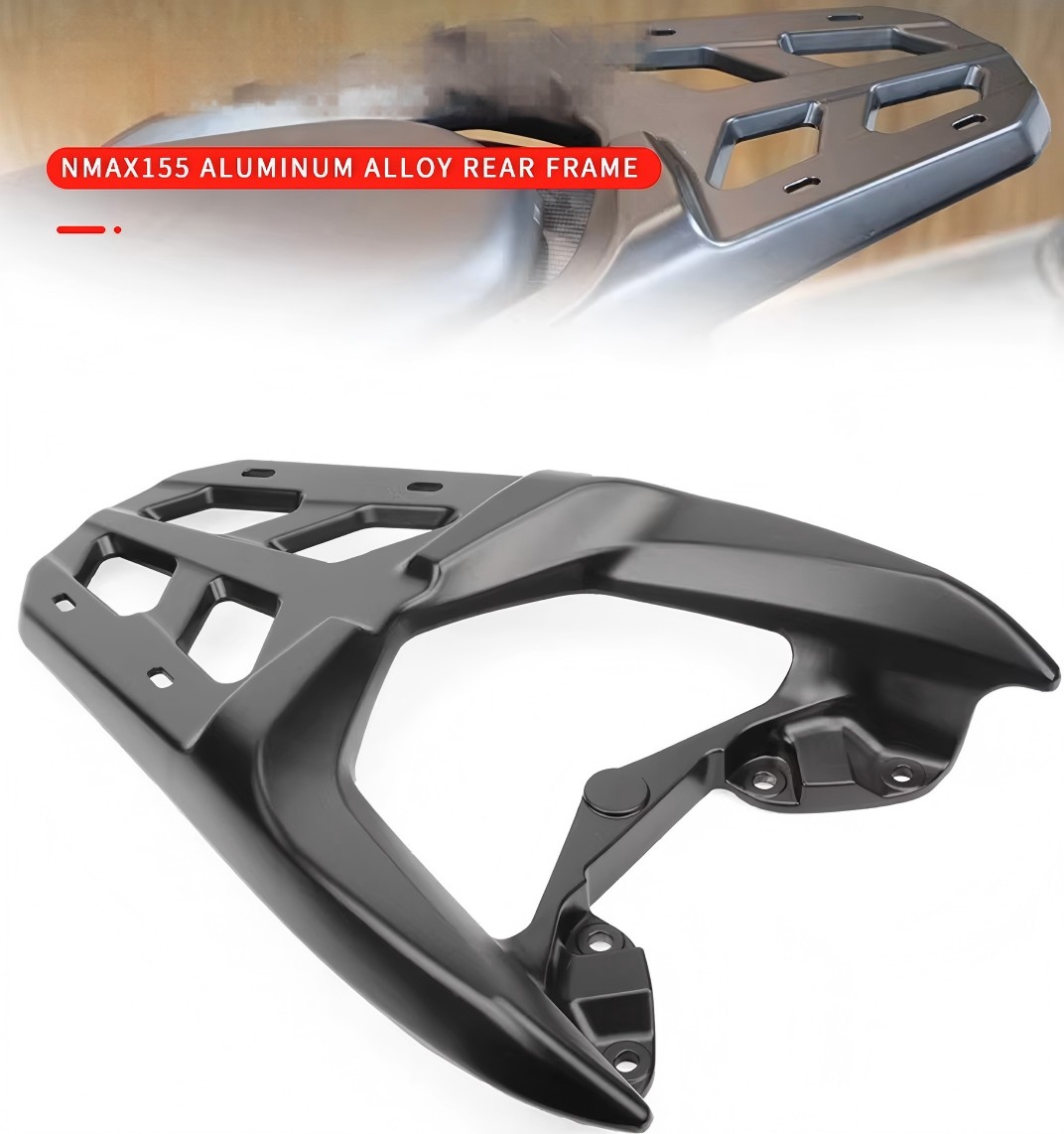 NMAX125 NMAX155 2021~2024 年式 キャリア リアキャリア バイク 最大積載量15kg アルミ製 荷台 高耐久 取付台 リアボックス トップケース対応 取寄せの画像