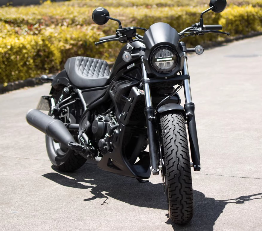 ホンダ レブル 250 500 カスタム用 レッグシールド カットレッグカバー サイドケース ブラック 左側 右側 増設 REBEL  お洒落 カスタム アクセサリー 取寄せの画像