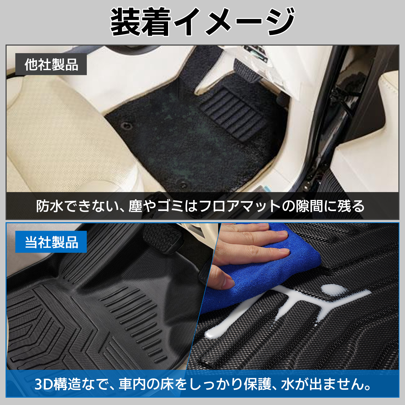 ホンダ（HONDA） NBOX NBOXカスタム フロアマット JF3 JF4 5D TPE 立体 