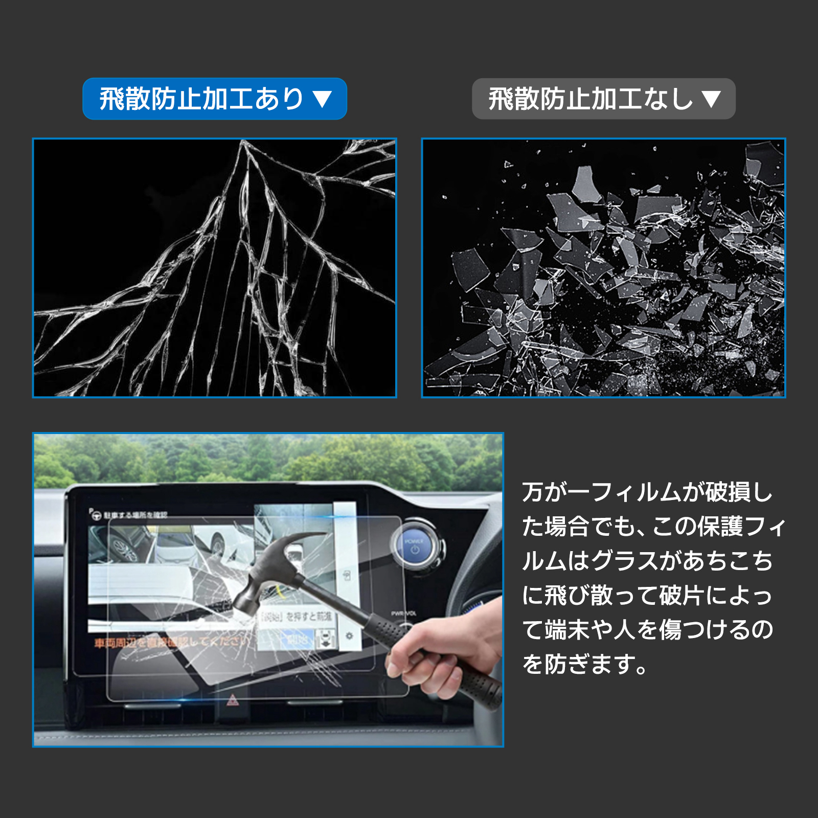 新型 アルファード ヴェルファイア 40系 カーナビ 液晶保護フィルム ナビ 14インチ 高硬度9H 強化ガラス 指紋防止 クリア光沢 画面保護 シート 送料無料 パーツ｜nextstageyh3｜07