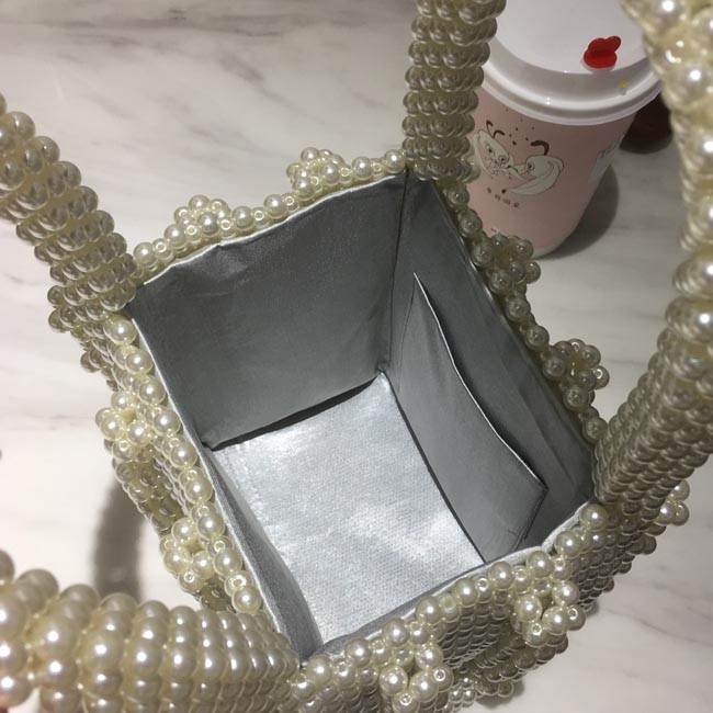 ビーズバッグ レディース 肩掛け 手提げ ハンドバッグ パール 2タイプ