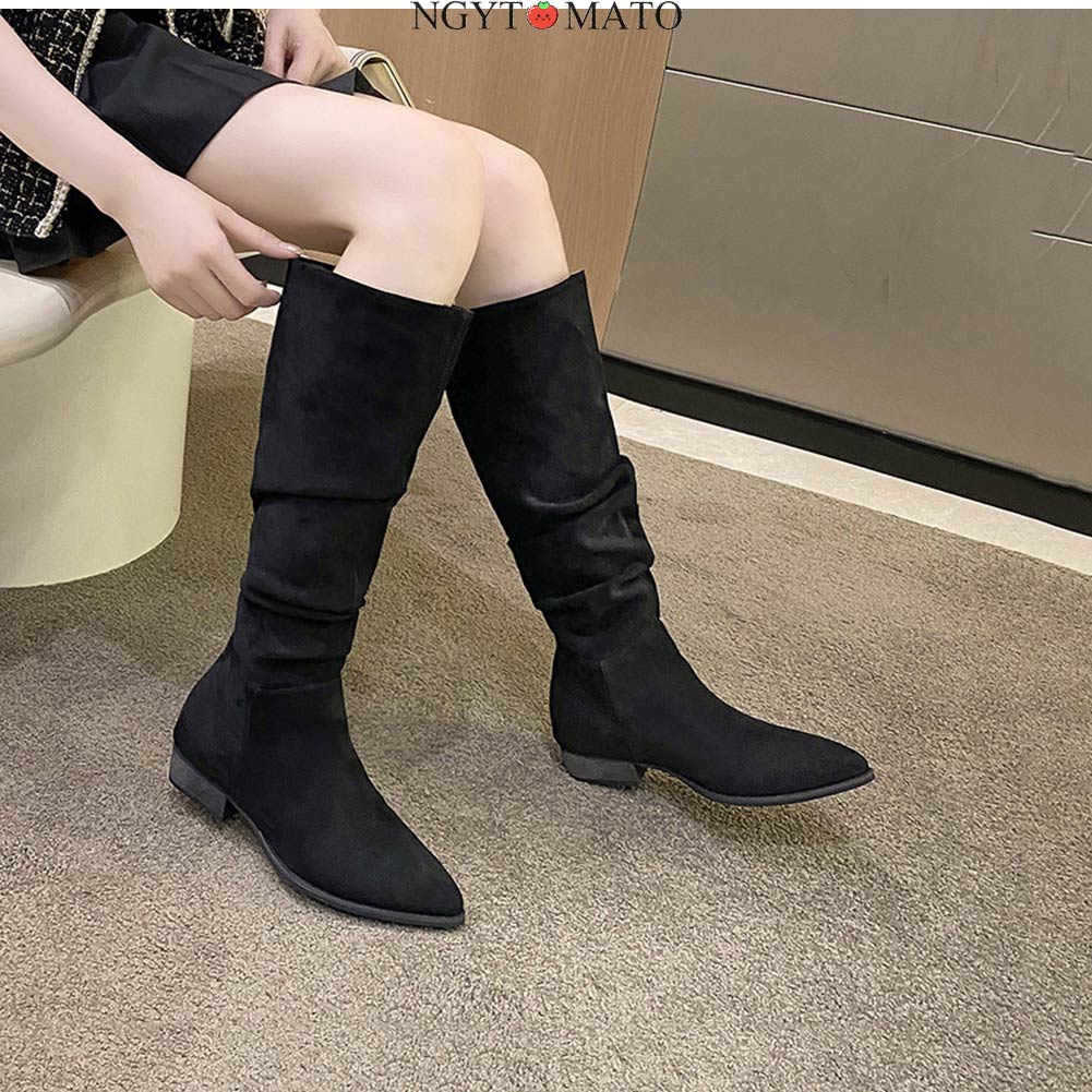 ロングブーツ レディース ジョッキーブーツ ロング丈 ポインテッドトゥ