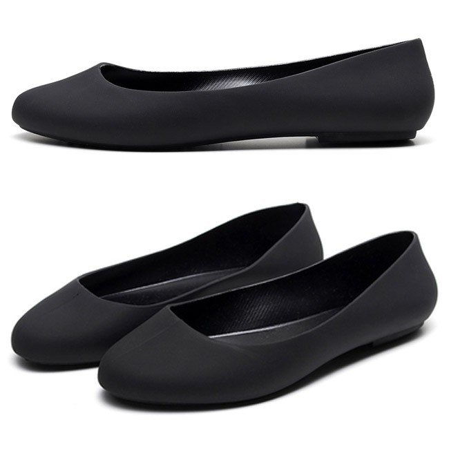 ラバーパンプス レディース レインシューズ 軽量 ラウンドトゥ レイン