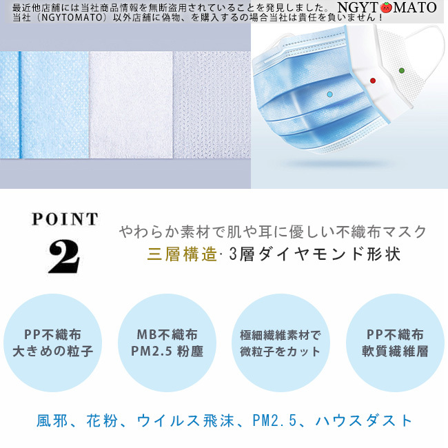 マスク 不織布 立体 超大容量500枚 カラーマスク 血色カラー 使い捨て