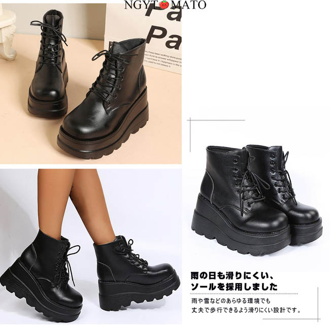 ショートブーツ レディース レースアップブーツ 艶あり 艶なし ブーツ