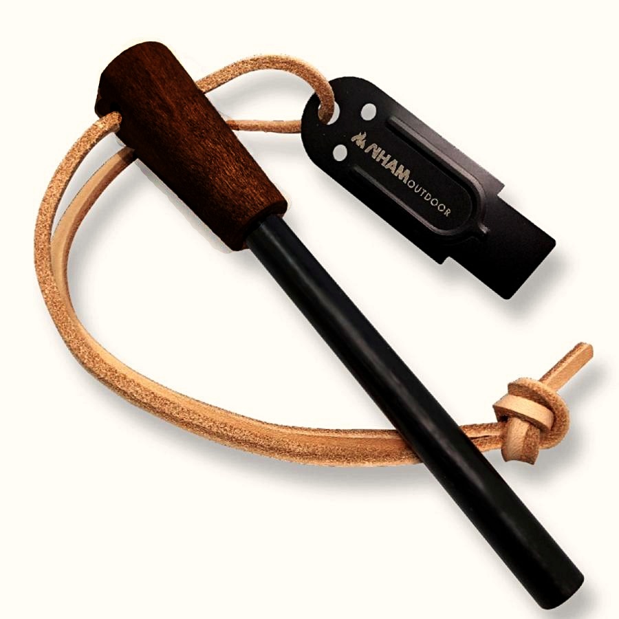 [VS魂で紹介] ファイヤースターター 塗装済ウッドグリップ　極太　大きいサイズ　フェロセリウム メタルマッチ 火打ち石 ソロキャンプ BBQ NHAM (ニャム) |  | 01