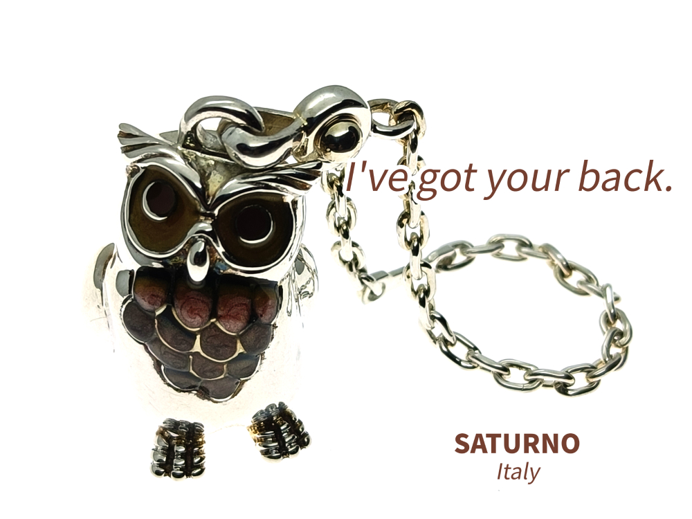 当店通常価格27500円】ミミズクキーホルダー SATURNO イタリア 誕生日