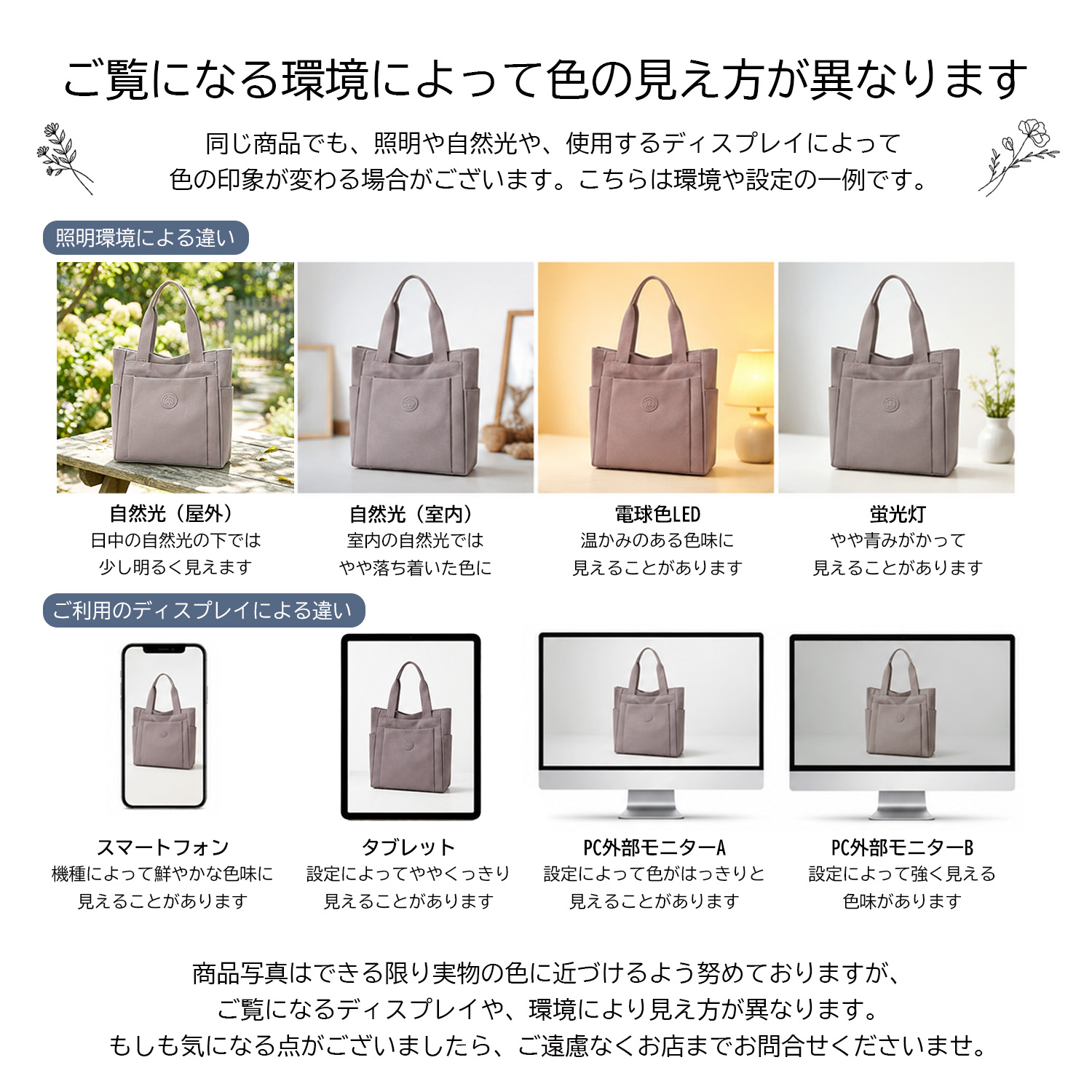 環境による違い