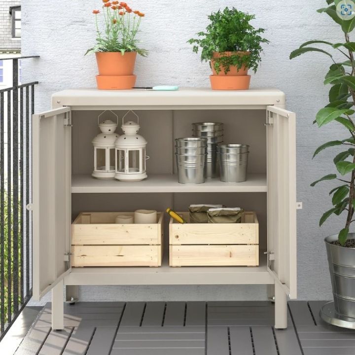 KOLBJÖRN shelving unit with cabinet brown-red - IKEA