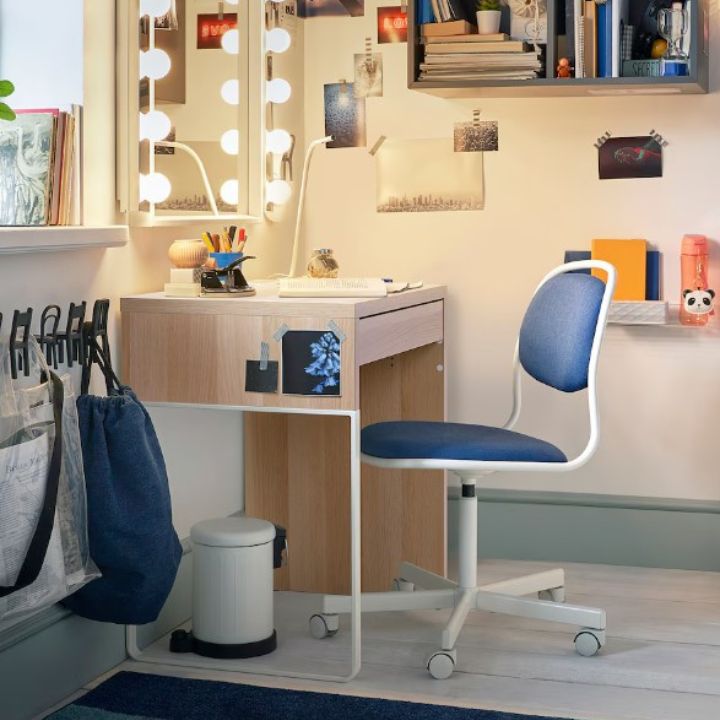 送料込)IKEA MICKE 白 142x50cm 2人用デスク 完成品 MICKE ミッケ デスク, ホワイト, 142x50 cm - IKEA