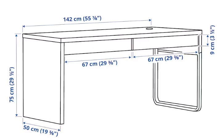 MICKE ミッケ デスク, ホワイト, 142x50 cm - IKEA