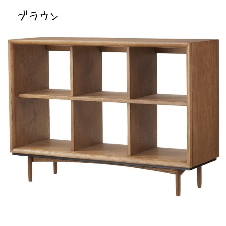オープンシェルフ 木製 天然木 北欧 モダン 2段 幅100cm ワイド