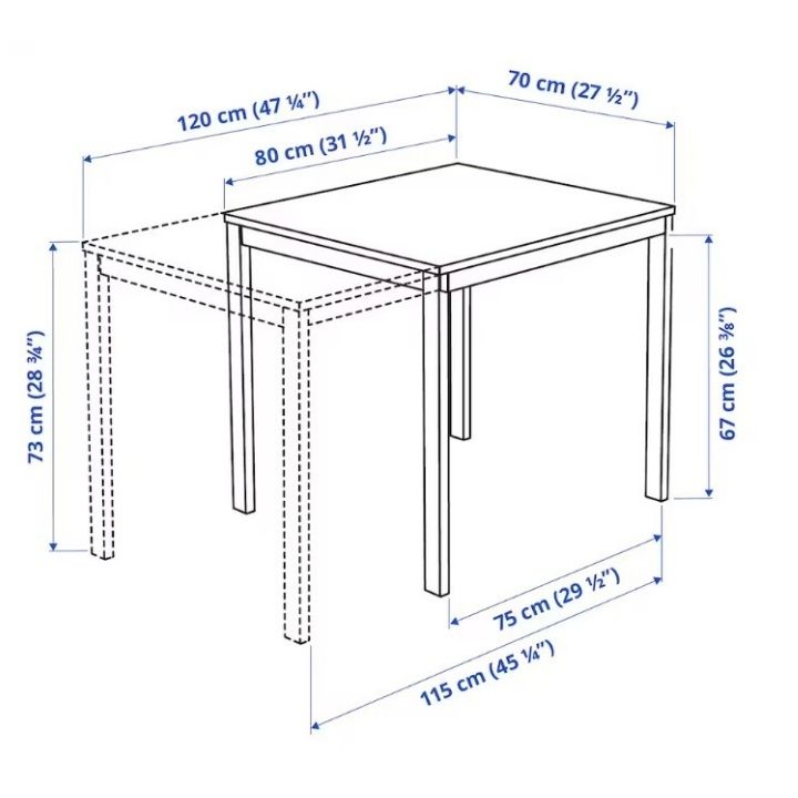 IKEA イケア VANGSTA ヴァングスタ 伸長式テーブル 80/120x70 cm : vangsta : ニックス - 通販 -  Yahoo!ショッピング