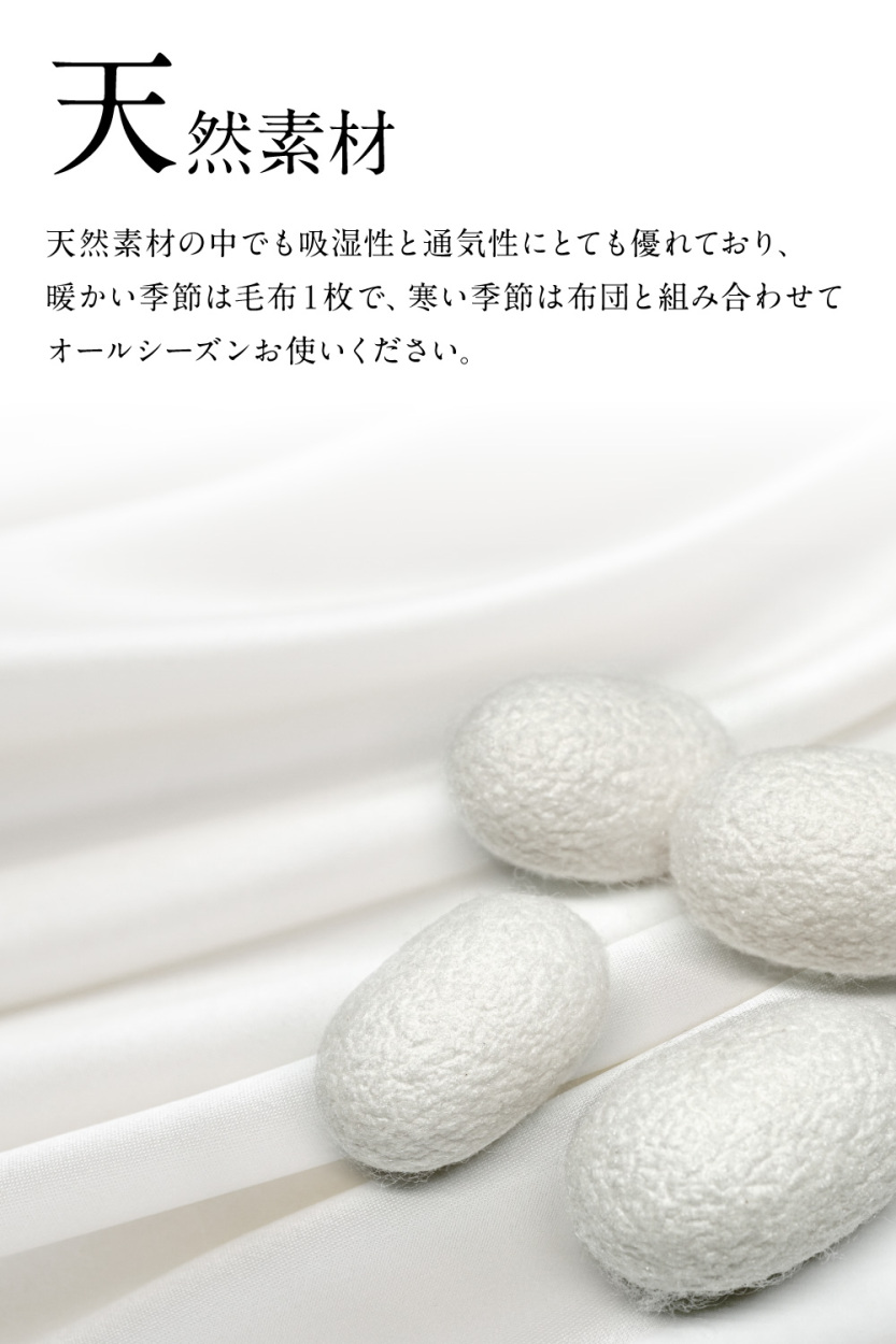毛布 シングル シルク毛布 シルク100％（毛羽部分） NIKKE×Niceday 日本製 寝具 564601-いー家具ねっと