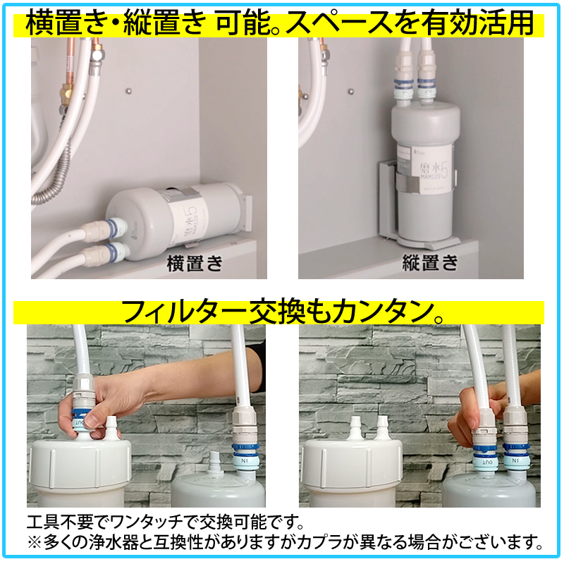 PFAS 除去可能（PFOS PFOA 対応）浄水器 フィルター 磨水5 ビルトイン