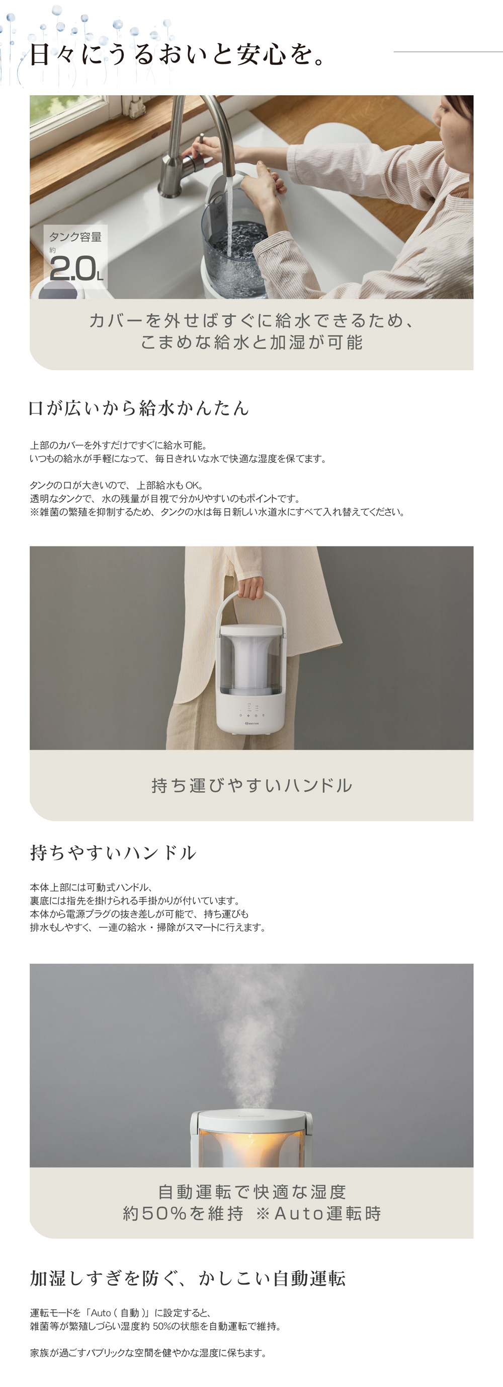 しっかり加湿のMIST250