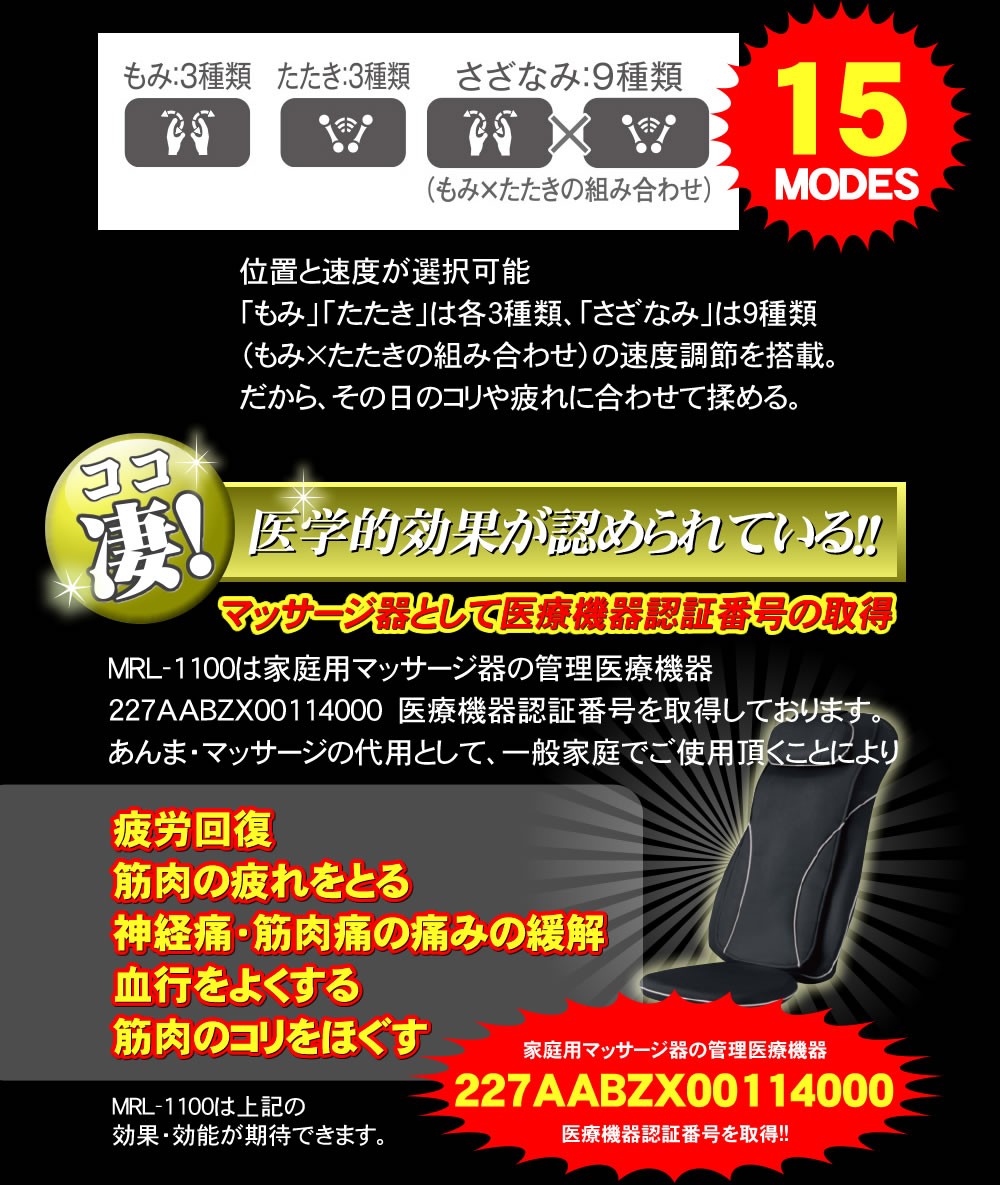 マッサージ機フジ医療器医学的効果が認められている