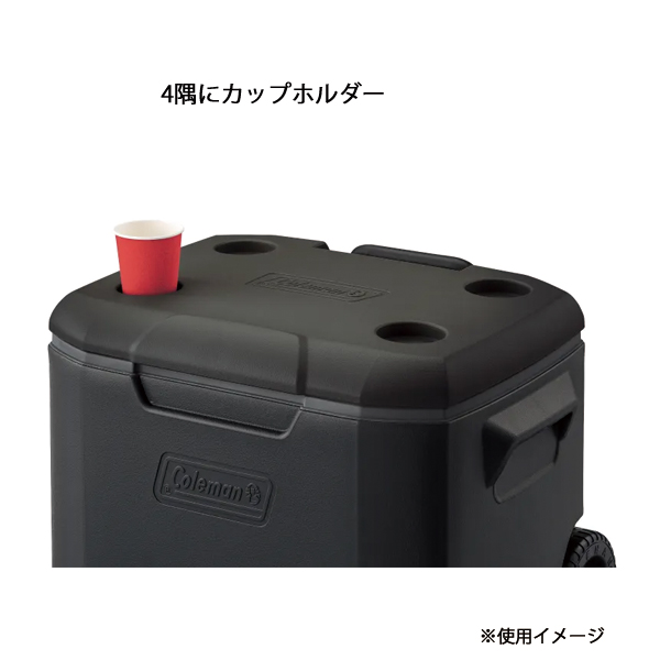 コールマン  ホイールクーラー 60QT 2238189 アウトドア キャンプ 保冷 クーラーボックス ジェットブラック キャンプ用品の画像