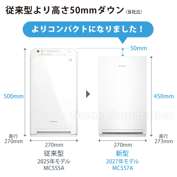 ダイキン（DAIKIN） 空気清浄機 小型 加湿なし コンパクト 花粉対策