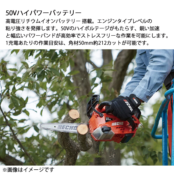 エコー 50V トップハンドルソー20cm カービング 1Pバッテリー ・充電器