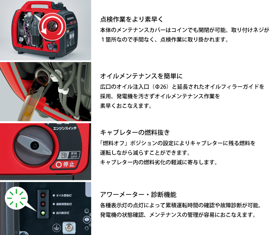 ホンダ 発電機 EU18i 正弦波インバーター搭載 EU18IT JN 新品・オイル充填試運転済 始動稼働確認済 始動稼働確認済 エンジン | ホンダ | 10