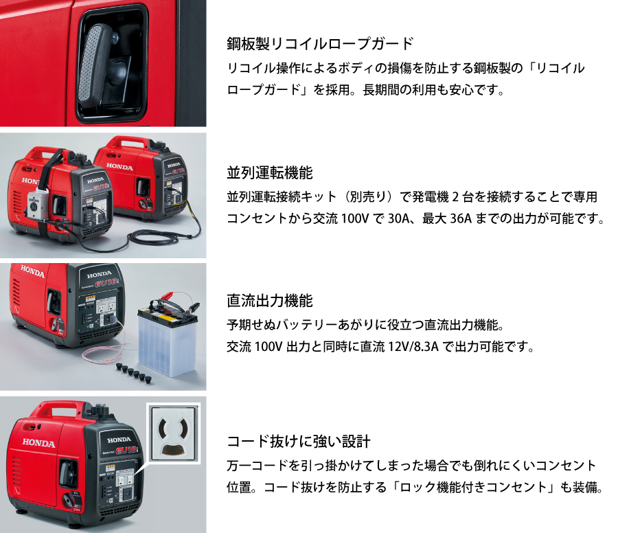 ホンダ 発電機 EU18i 正弦波インバーター搭載 EU18IT JN 新品・オイル充填試運転済 始動稼働確認済 始動稼働確認済 エンジン | ホンダ | 09
