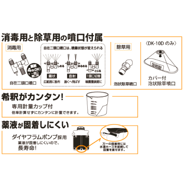 工進 散布機 乾電池式噴霧器 消毒名人 DK-10D 噴霧器 背負い式 10L 消毒 除草 畑 家庭菜園 |  | 03