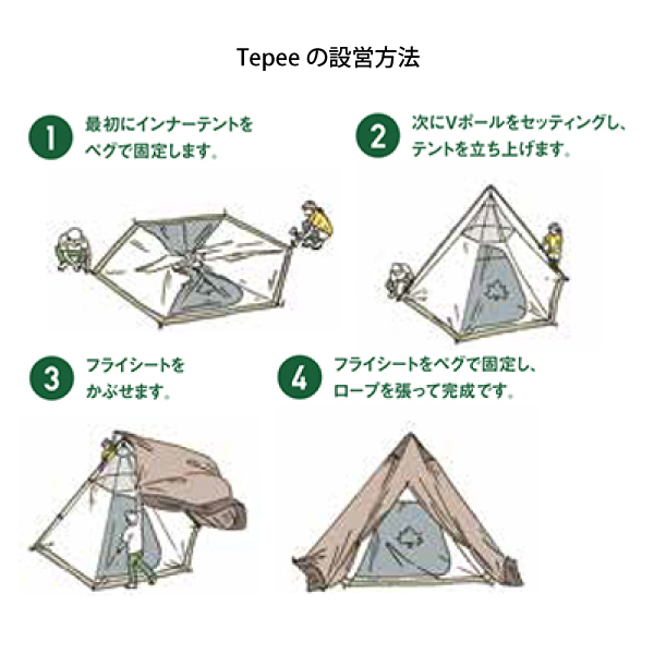 ロゴス Tradcanvas VポールTepee400セット-BB 71208009 テント タープ  キャンプ用品 | LOGOS | 08