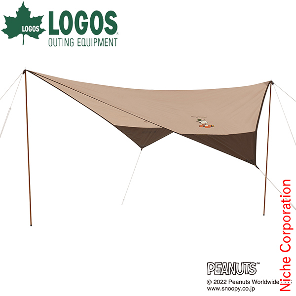 ロゴス LOGOS アウトドア スヌーピー SNOOPY ウィングタープセット-BB キャンプ タープ テント 耐風性 収納バッグ付き 折りたたみ コンパクト バーベキュー 冬キャンプ 日除け  86001098 LOGOS（ロゴス） SNOOPY ウィングタープセット-BB 86001098 タープ