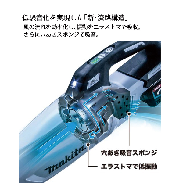 マキタ（makita） 40Vmax充電式クリーナ サイクロンアタッチメント付 バッテリー ・充電器付き CL002GRDC 掃除機 コードレス掃除機 スティッククリーナー | マキタ | 07