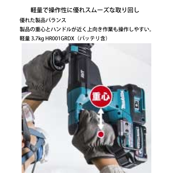 マキタ（makita） 28mm 充電式ハンマドリル 集じんシステム付 黒 