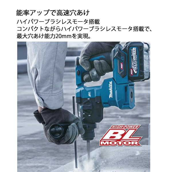 マキタ（makita） 40Vmax 充電式ハンマドリル 20mm バッテリー ・充電