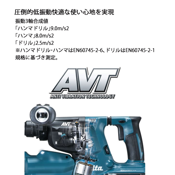 マキタ（makita） 36V 充電式ハンマドリル 28mm 集じんシステム付 バッテリー ・充電器付き HR282DPG2V 工具 電動 電動式 ハンマドリル ハンマ ドリル 穴あけ | マキタ | 05