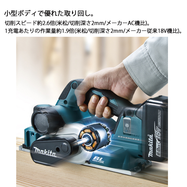 マキタ（makita） 18V 充電式カンナ 82mm 本体のみ KP181DZ 工具 