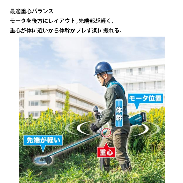 マキタ（makita） makita 40Vmax 充電式 草刈機 230mm Uハンドル 本体