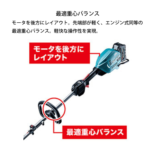 マキタ 草刈機 makita 40Vmax 充電式スプリット草刈機 ループハンドル バッテリー・充電器付き MUX01GRMM 草刈り機 電動 | マキタ | 03