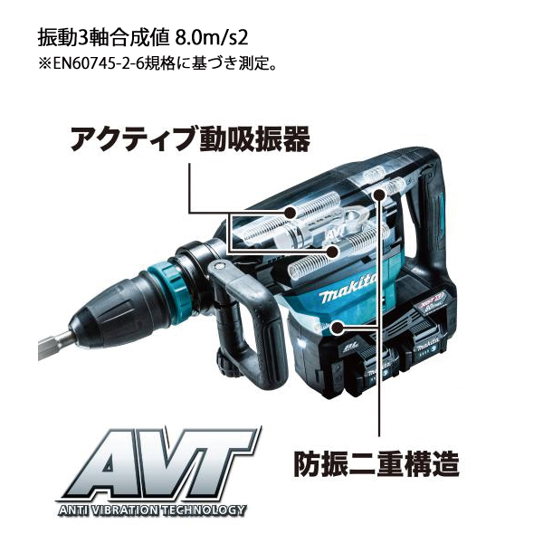 マキタ（makita） 80Vmax 充電式ハンマ &パワーソースキットXGT8 セット HM002GZK A-74837 充電器 DC40RB バッテリ BL4040F×2本の画像