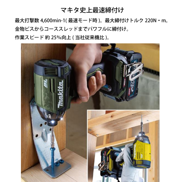 マキタ（makita） 40Vmax 充電式インパクトドライバ 青 バッテリー