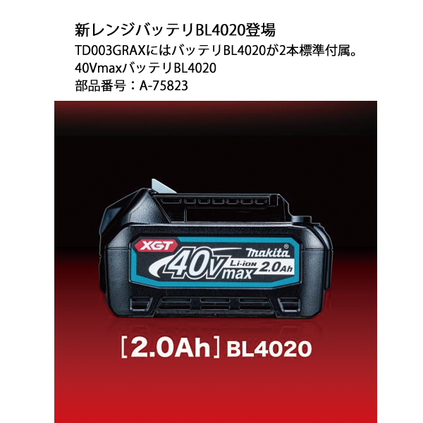 マキタ（makita） 40Vmax 充電式インパクトドライバ バッテリー ・充電