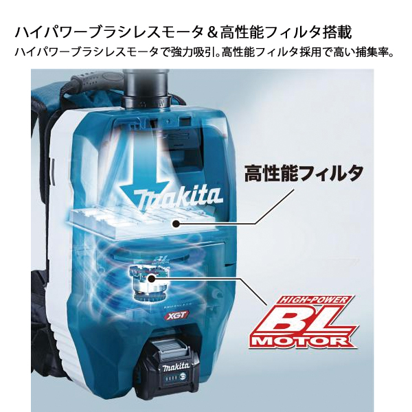 マキタ（makita） 40Vmax 充電式背負集じん機 2L 本体のみ VC009GZ