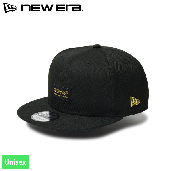 ニューエラ 9FIFTY メタルフラッグ ウーブンパッチ ブラックxゴールド