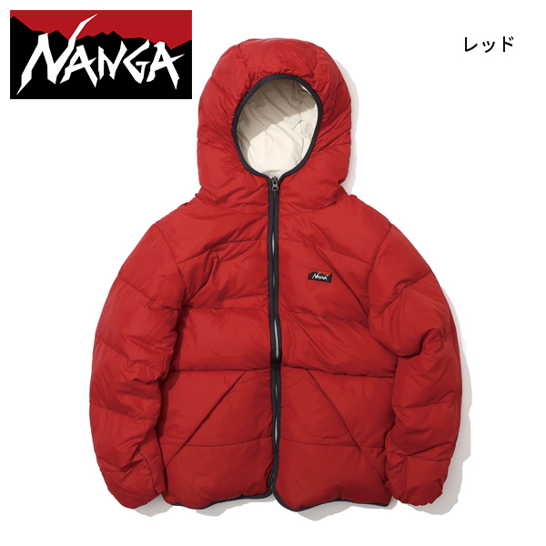 NANGA プレイランド フード付きダウンジャケット ベージュグレー/グリーン NANGA プレイランド フード付きダウンジャケット ベージュグレー